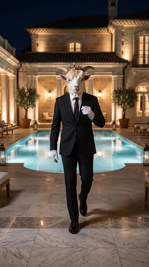 The Handsome King Goat in the palace