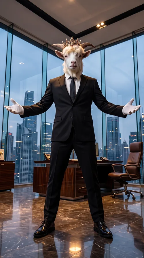 The Handsome King Goat, dripping in gold
